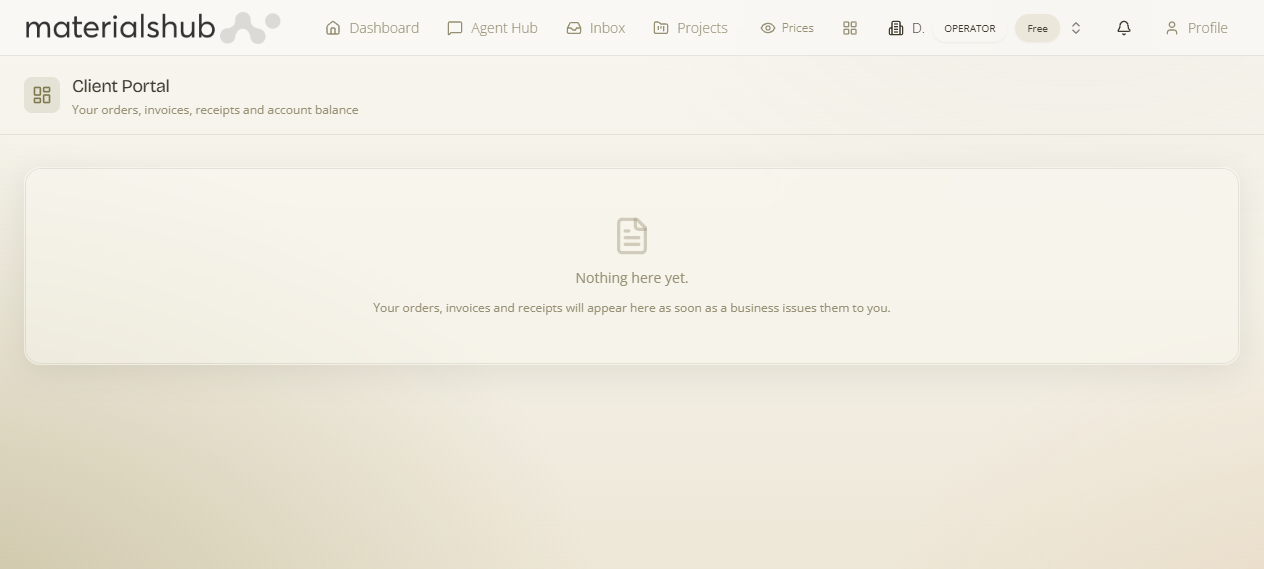 The Client Portal — a customer's self-serve account view