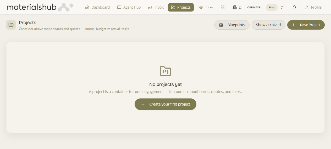 Projects list