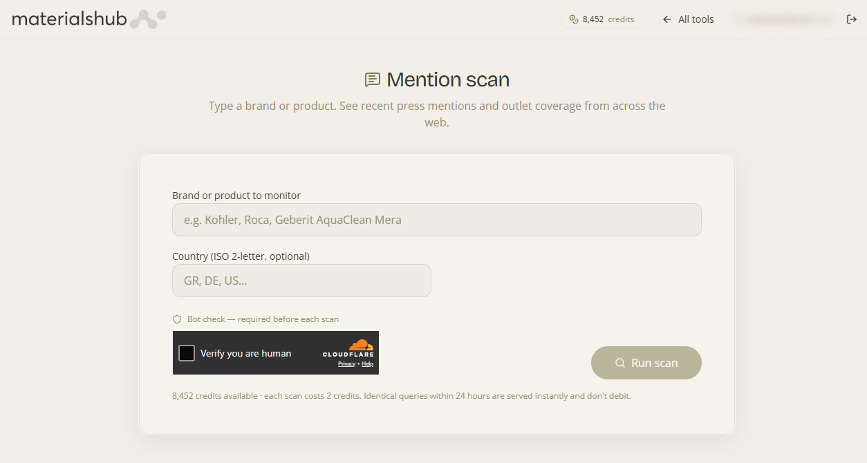 Mention scan listing recent press mentions grouped with top outlets
